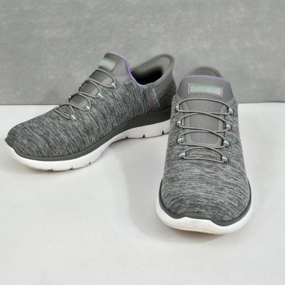 Skechers Summits Slip-Ins Memory Foam Athletic Sneakers Gray/Mint Women's 7 WIDE - Picture 2 of 10